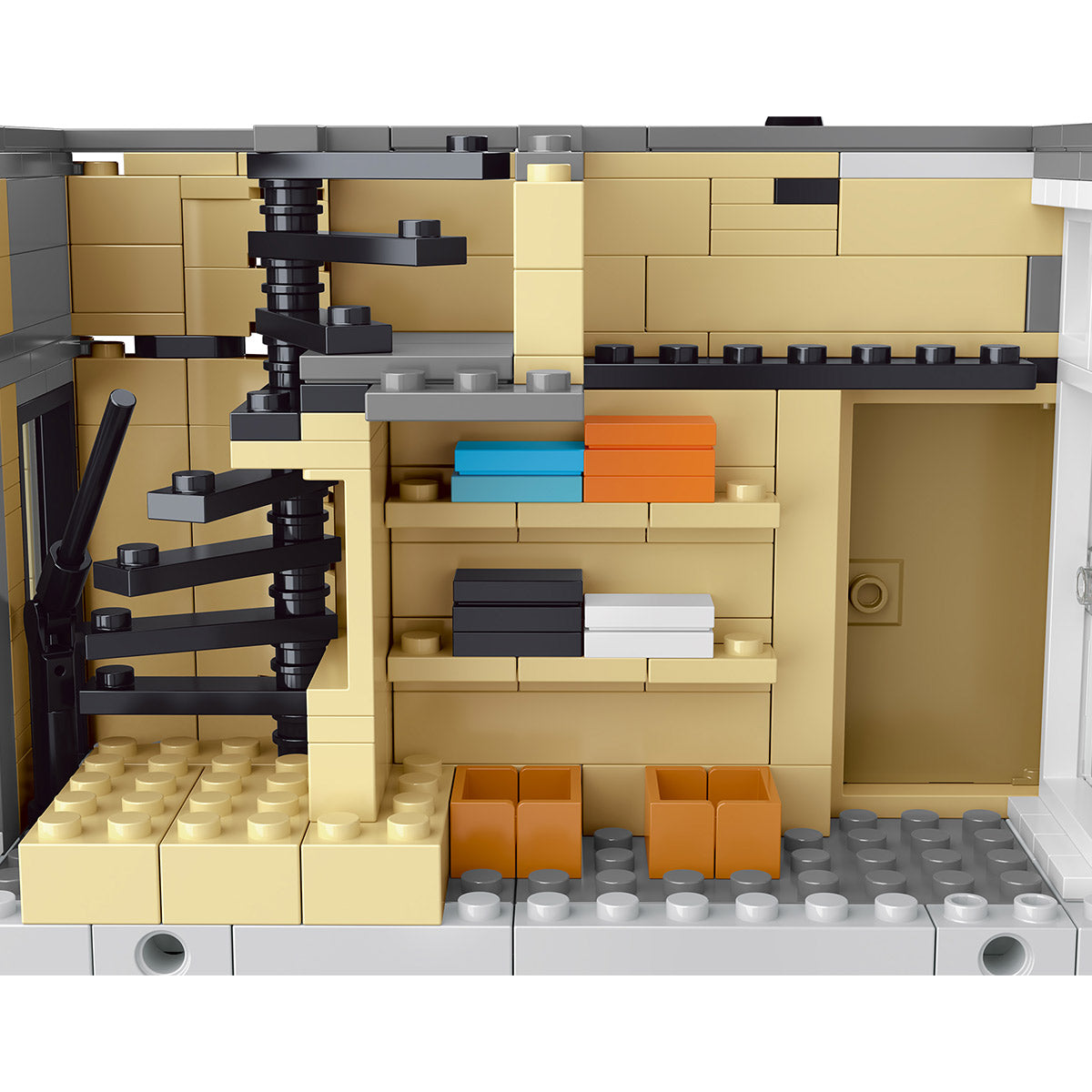 Mocsage Street Scene MOC European Department Corner Store with Light Building Blocks