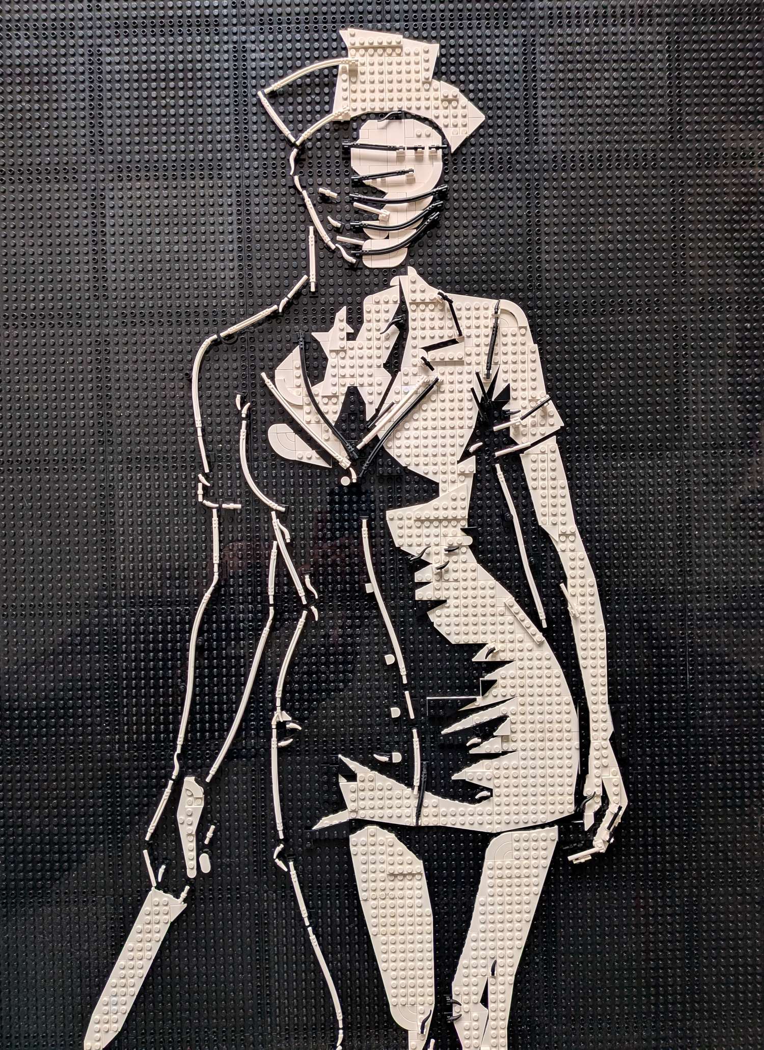 MOC-238853 Lego art relief of a female horror character Building Blocks