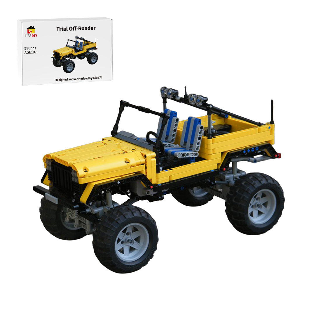 MOC-0001 RC 4WD Trial Off-Road Vehicle Building Blocks
