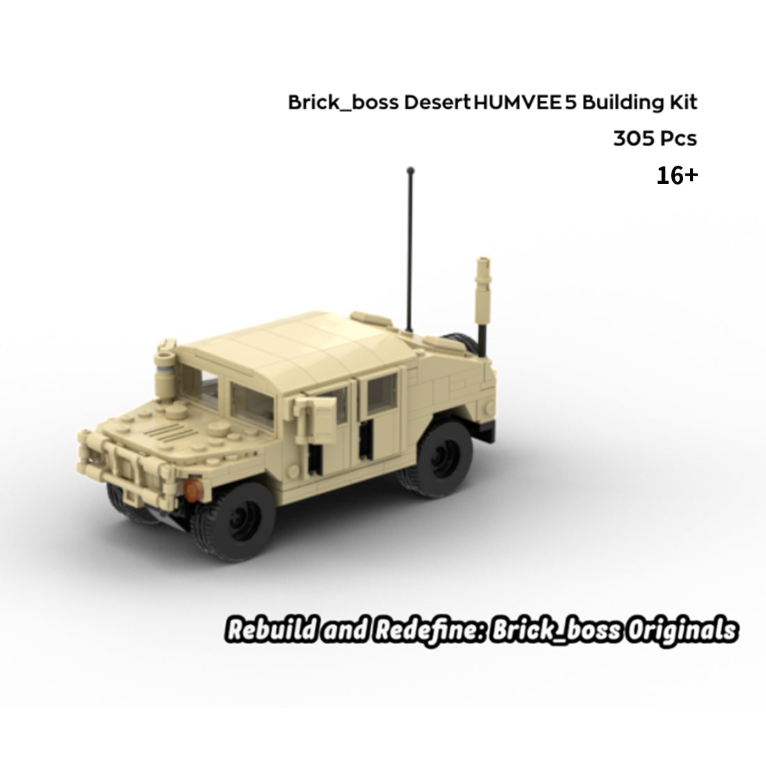 Desert HUMVEE 5 Modern Military Vehicle Building Blocks
