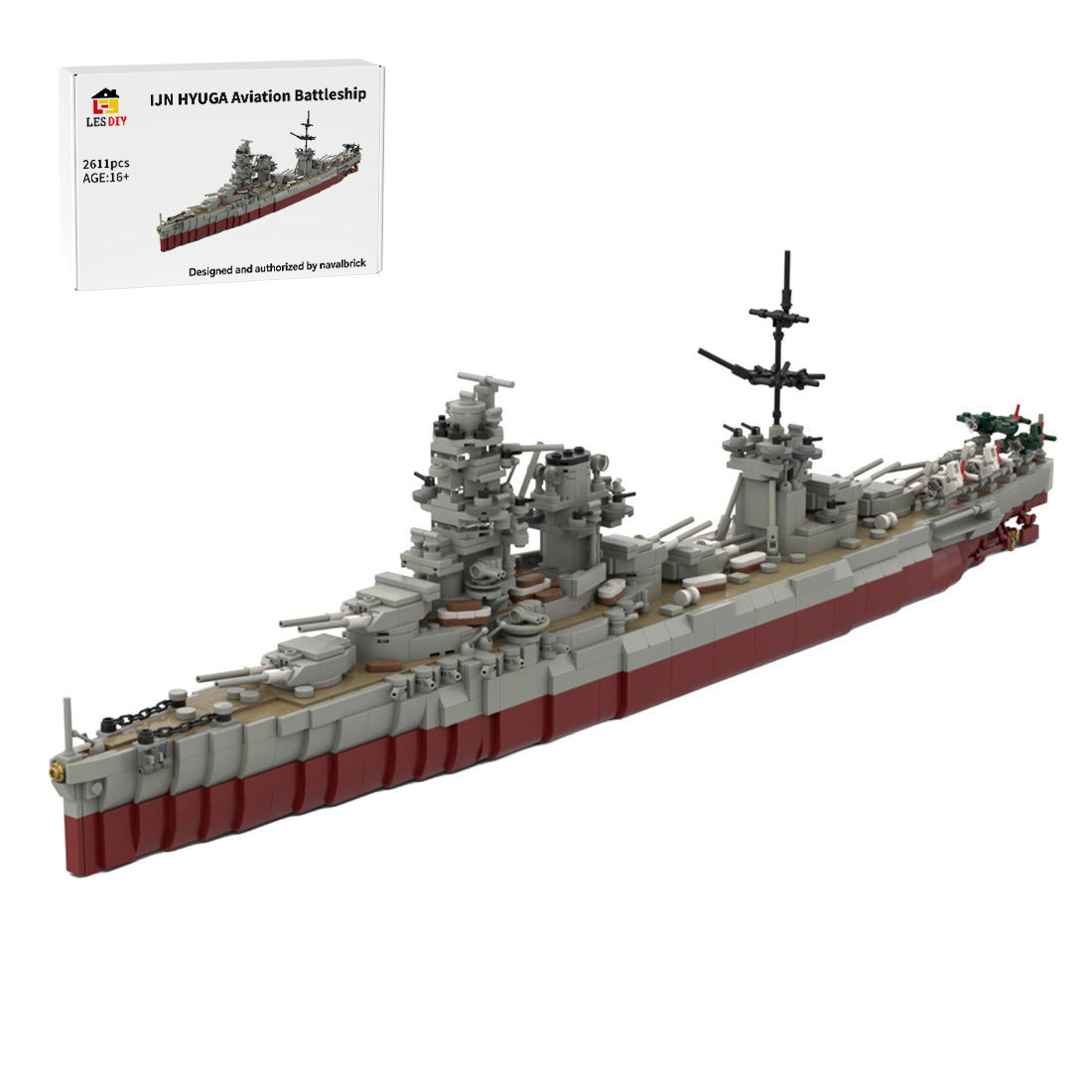 IJN Hyuga WWII Aviation Battleship Building Blocks
