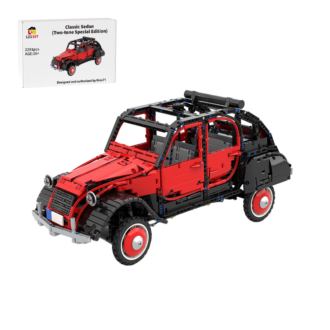 MOC-152745 Citroen 2CV Charleston Enhanced 1:8 Scale Building Blocks