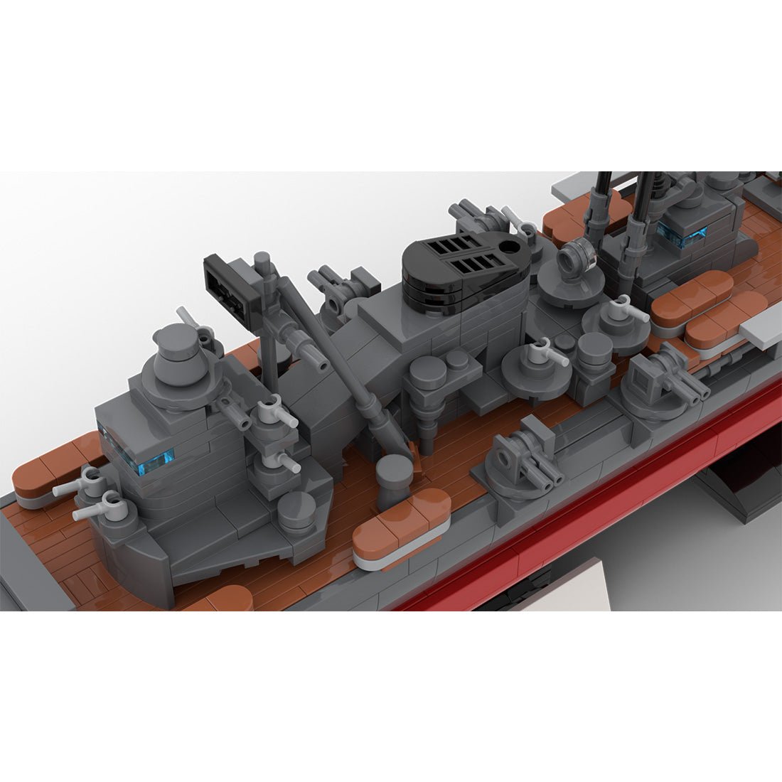 1/300 Scale Military MOC WWII Japanese Cruiser Suzuya Building Blocks - LesDiy - Building Blocks