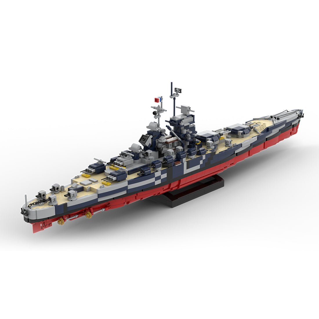 1/300 Scale WWII French Battleship Jean Bart Building Blocks SetĀ  - LesDiy -