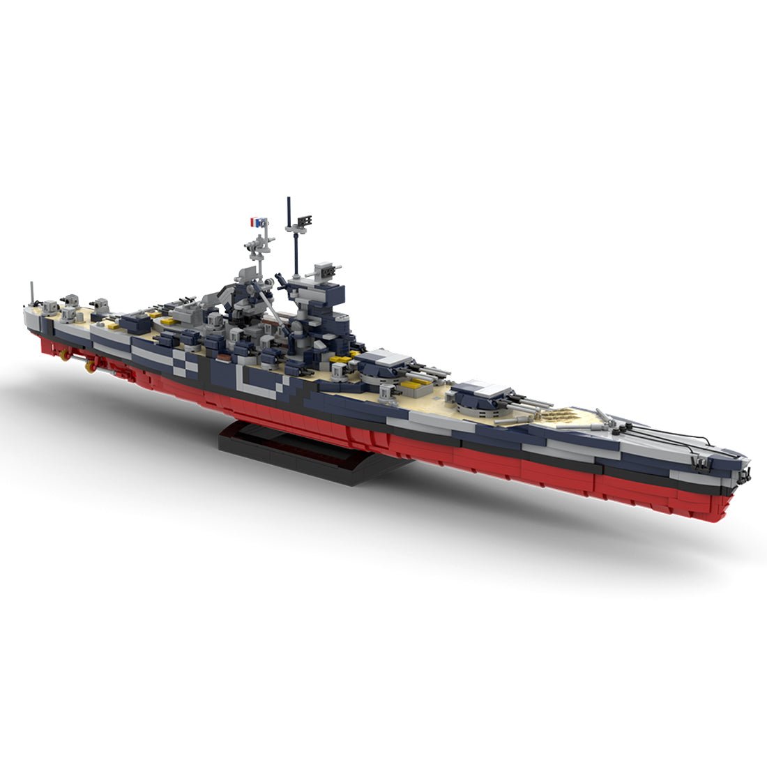 1/300 Scale WWII French Battleship Jean Bart Building Blocks SetĀ  - LesDiy -