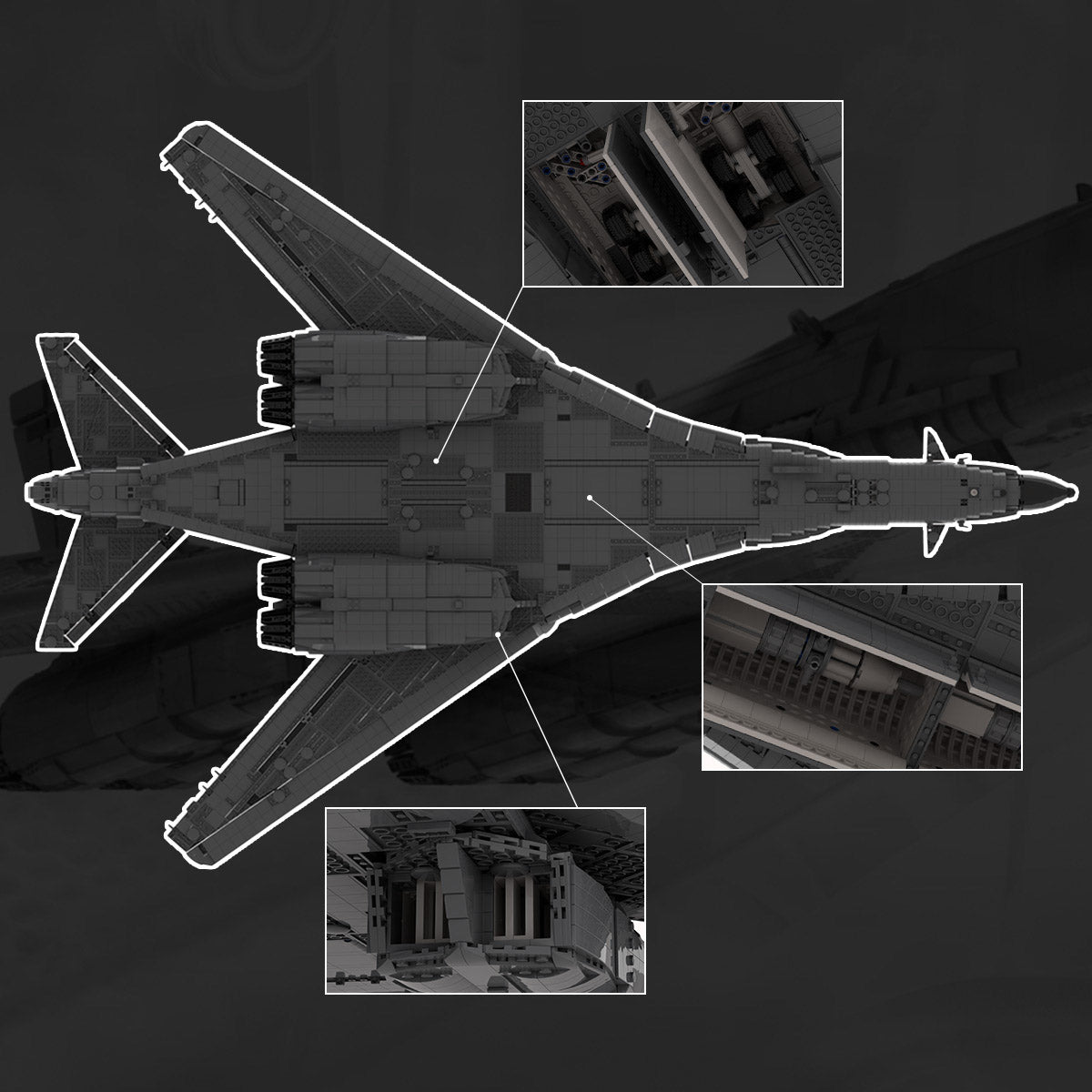 1/35 Scale B - 1 Lancer Bomber Military Theme Building Blocks - LesDiy -