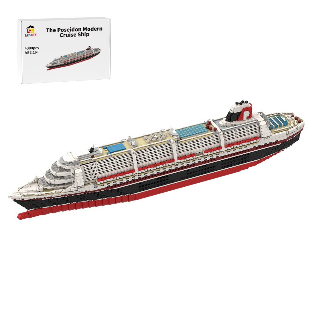 1/400 The Poseidon Modern Cruise Ship Building Blocks - LesDiy -