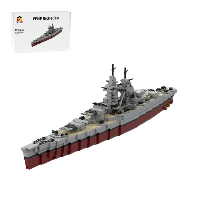 1/485 Scale French Battleship Richelieu Building Blocks - LesDiy - Building Blocks