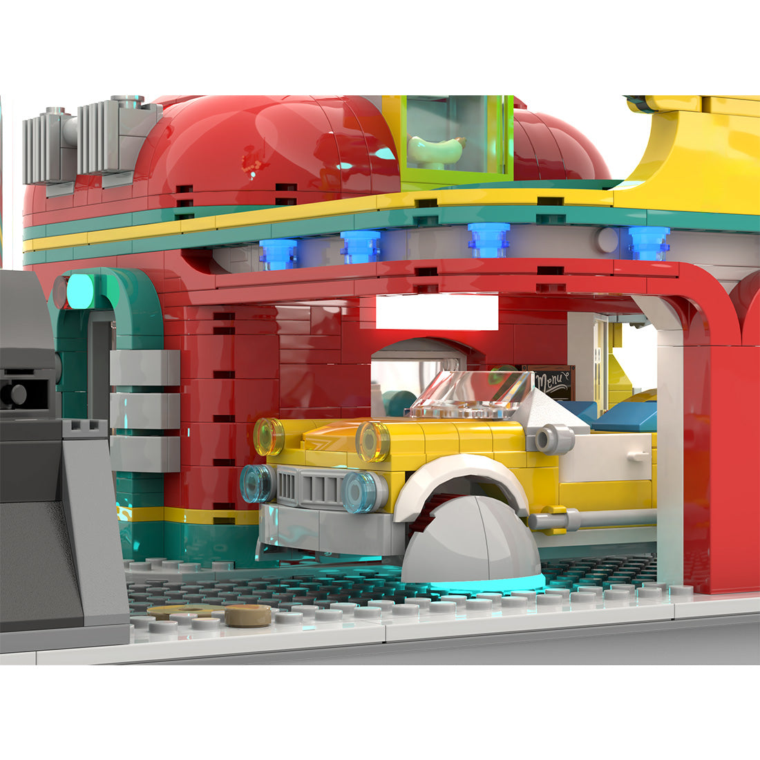 Space Helmet Roadside Diner Building Blocks