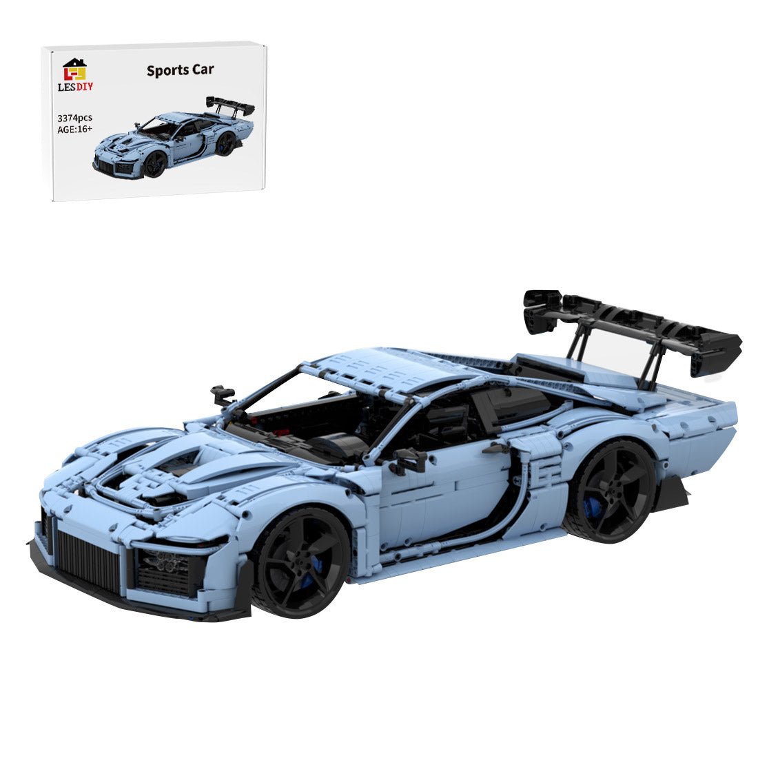 1/8 Scale Porsche 935 sports car Tech Building Blocks - LesDiy -