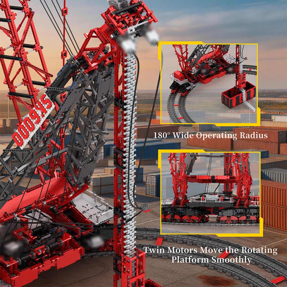 1/80 Scale Heavy Construction SK6000 Crane Building Blocks - LesDiy - Crane -