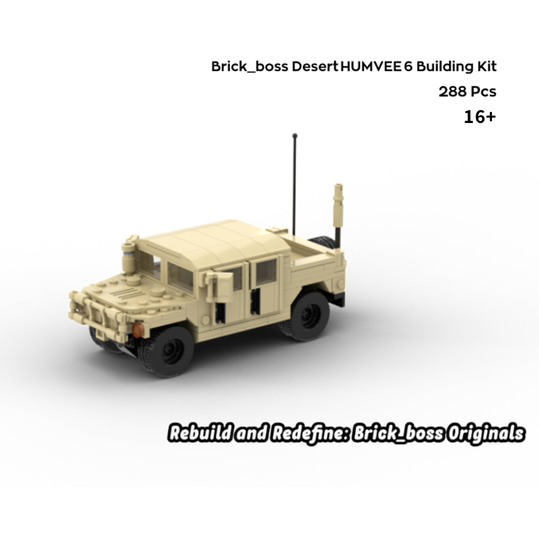 Desert HUMVEE 6 Modern Military Vehicle Building Blocks