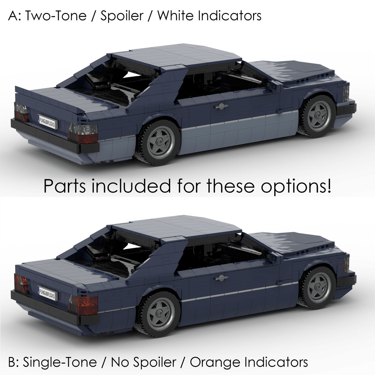 1980s German Grand Touring Coupe Building Blocks (Gobricks)-LesDiy-Building Blocks-1x building section (1x 1473 parts)