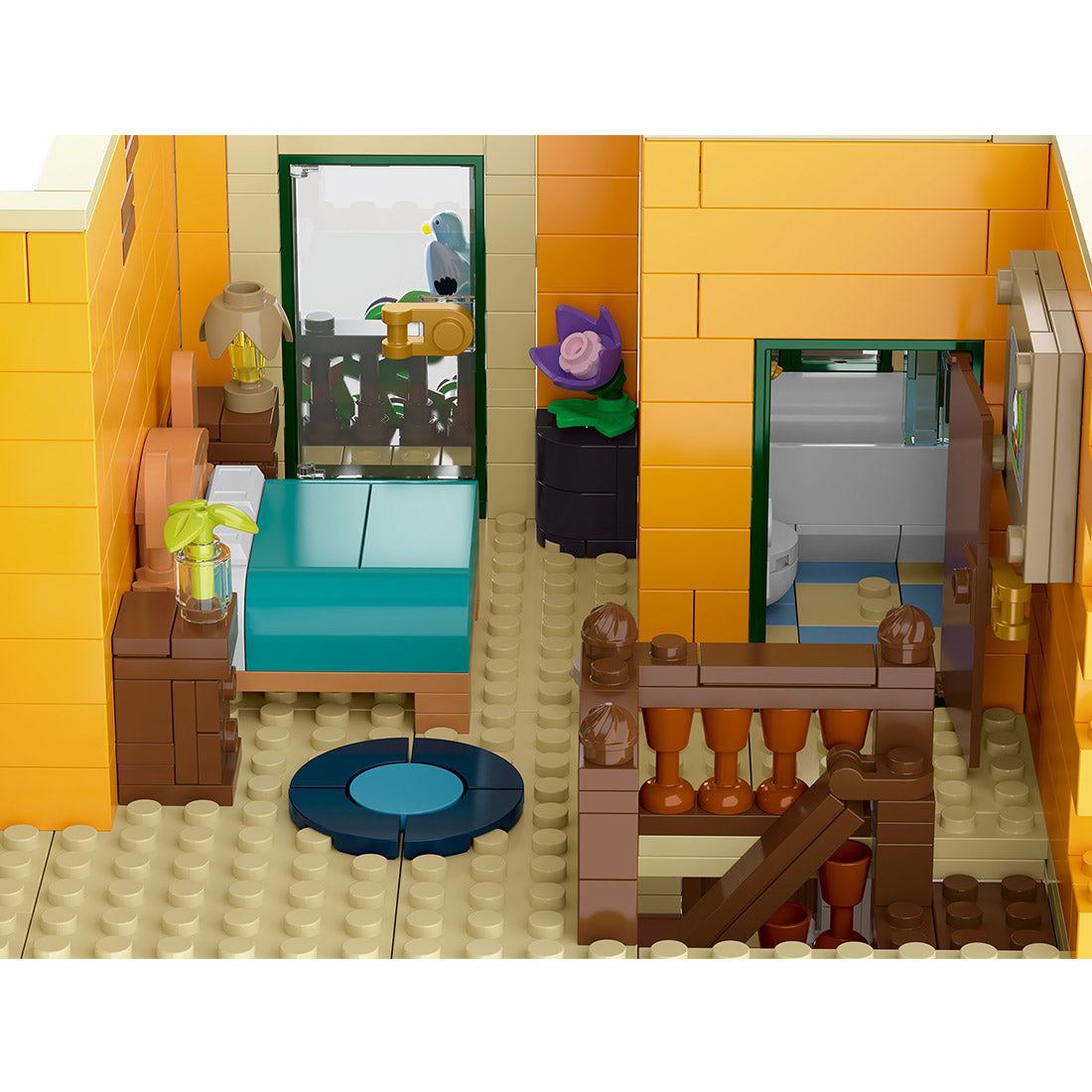 Mocsage Lighted Roman Corner Shop Street Scene Building Blocks