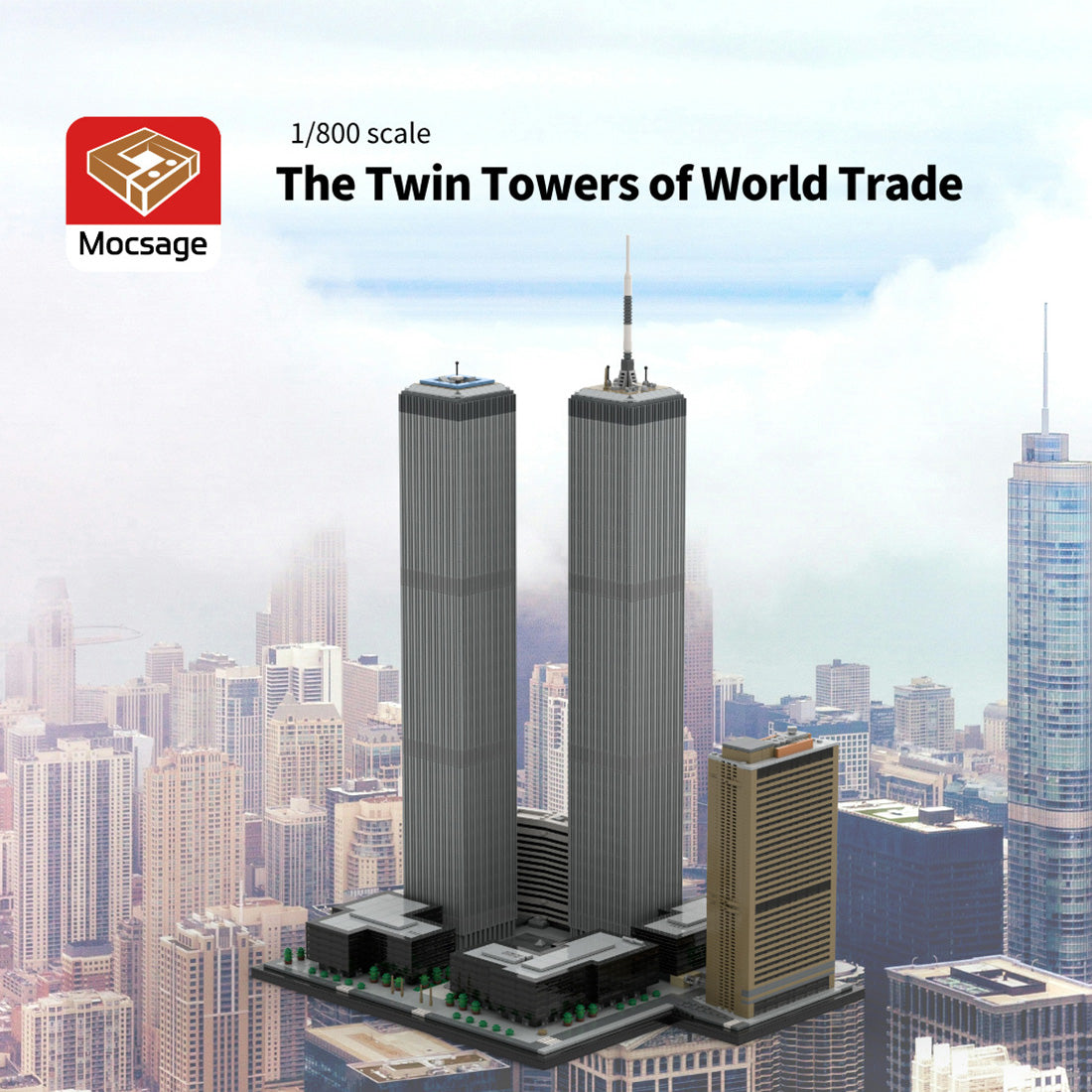 MOC-177998 World Trade Center Complex 1:800 Scale Building Blocks