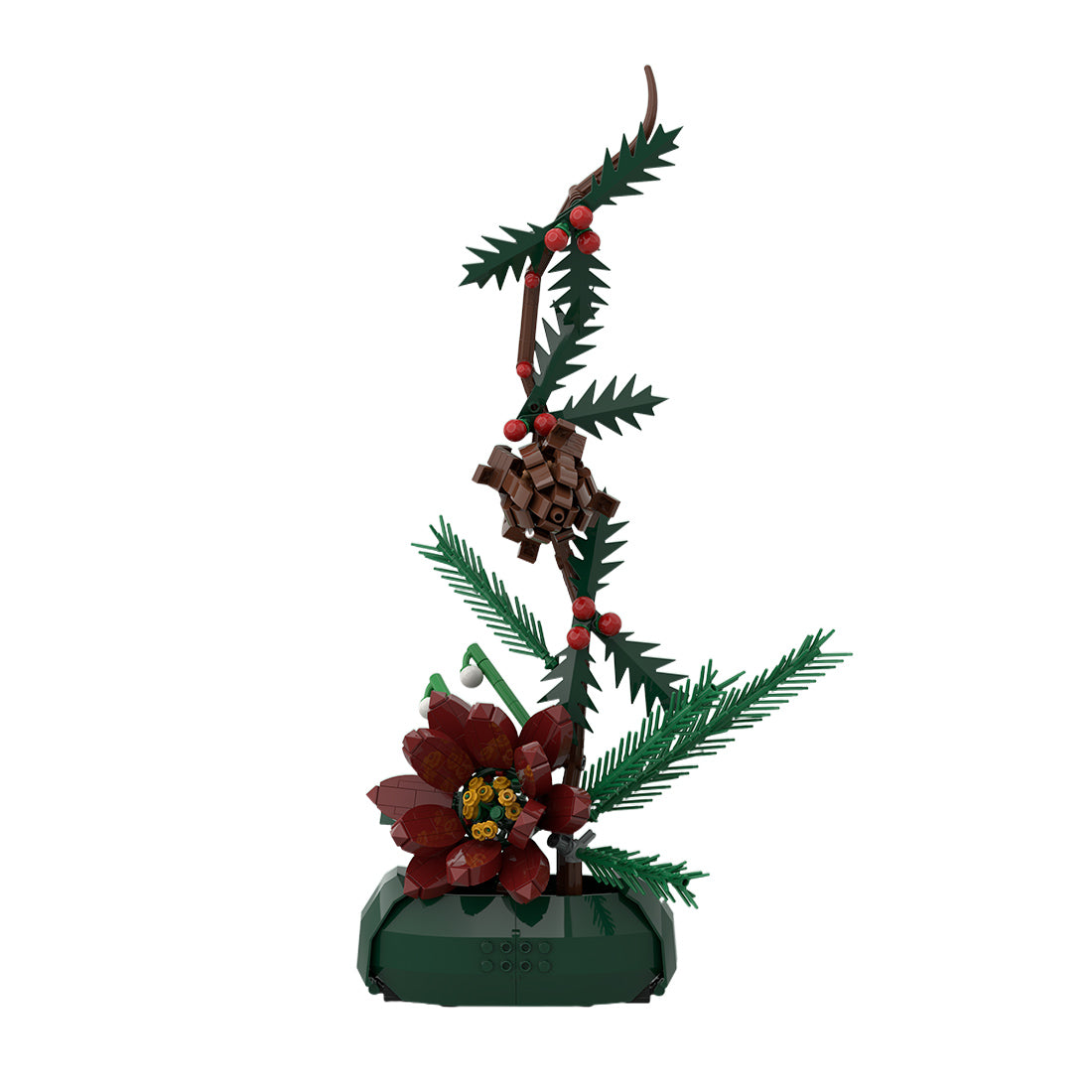 Christmas Branch Potted Arrangement Model Assembly Toy Building Blocks