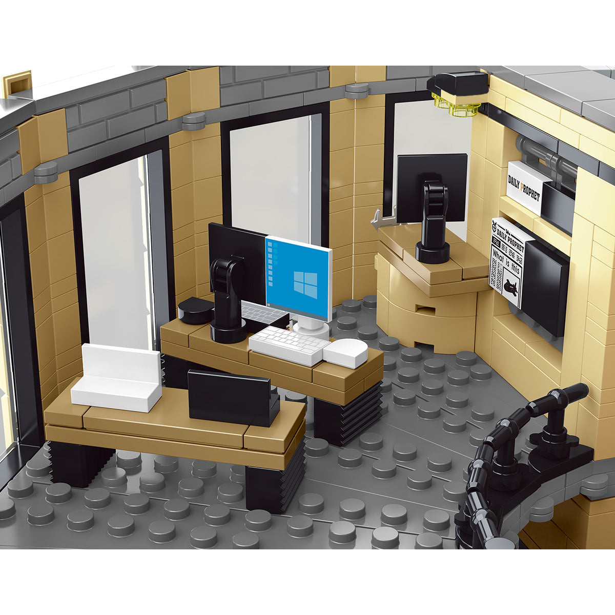 Mocsage Street Scene MOC European Department Corner Store with Light Building Blocks