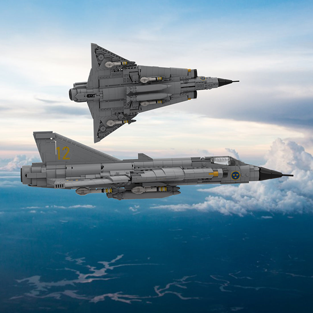 1/35 Scale Swedish J35D fighter Building Blocks