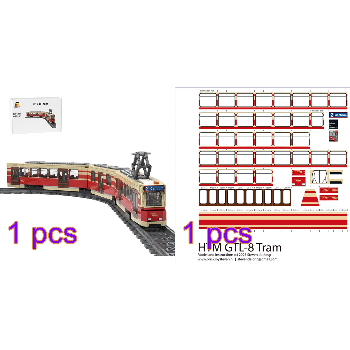 MOC-163849 HTM GTL-8 Tram Building Blocks