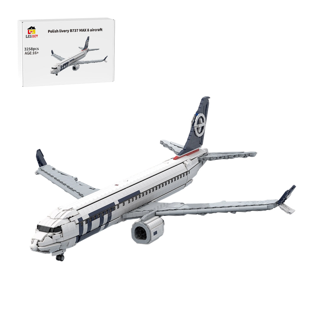 MOC-260894 Polish Livery B737 MAX 8 Civil Aviation Airliner Building Blocks