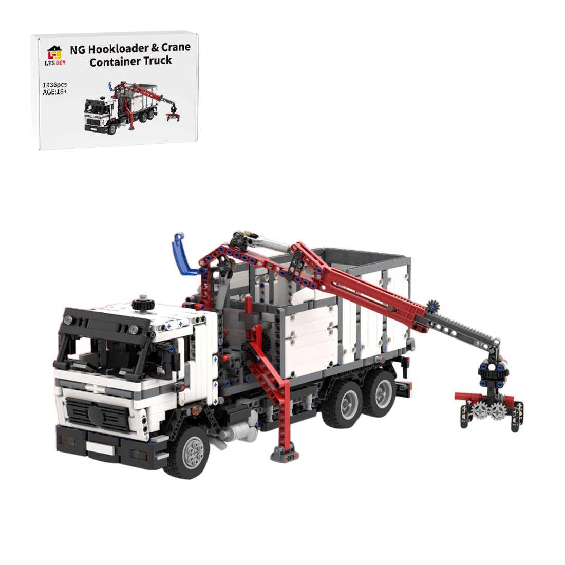 MOC-120710 NG Hookloader & Crane Container Truck Building Blocks