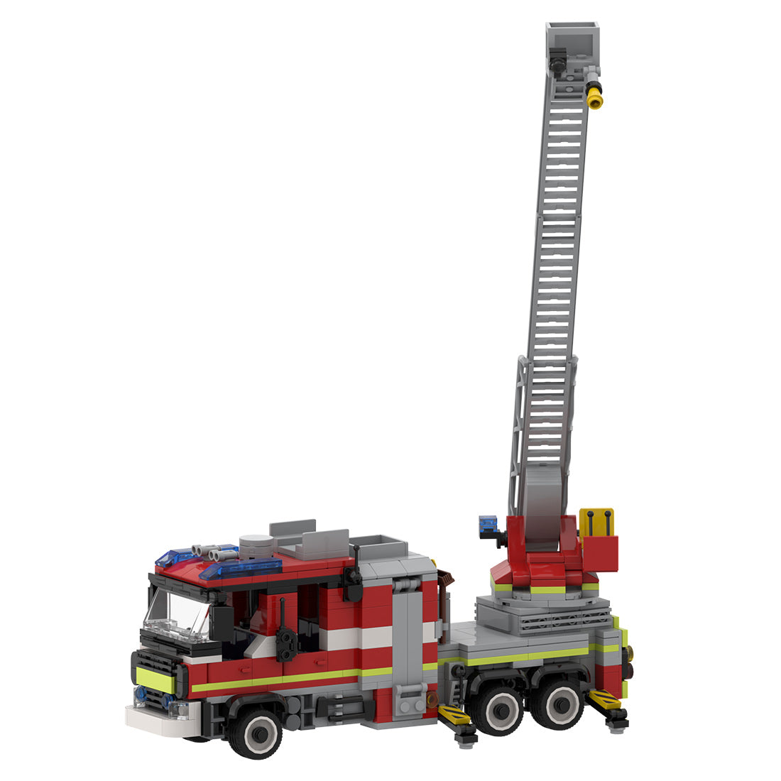 Emergency Vehicle with Ladder Fire Truck Building Blocks