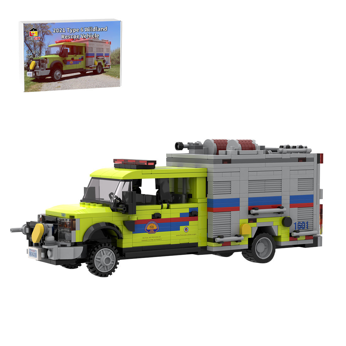 MOC-275558 Ford F-550 CAL OES Type 6 Wildland Fire Truck Building Blocks