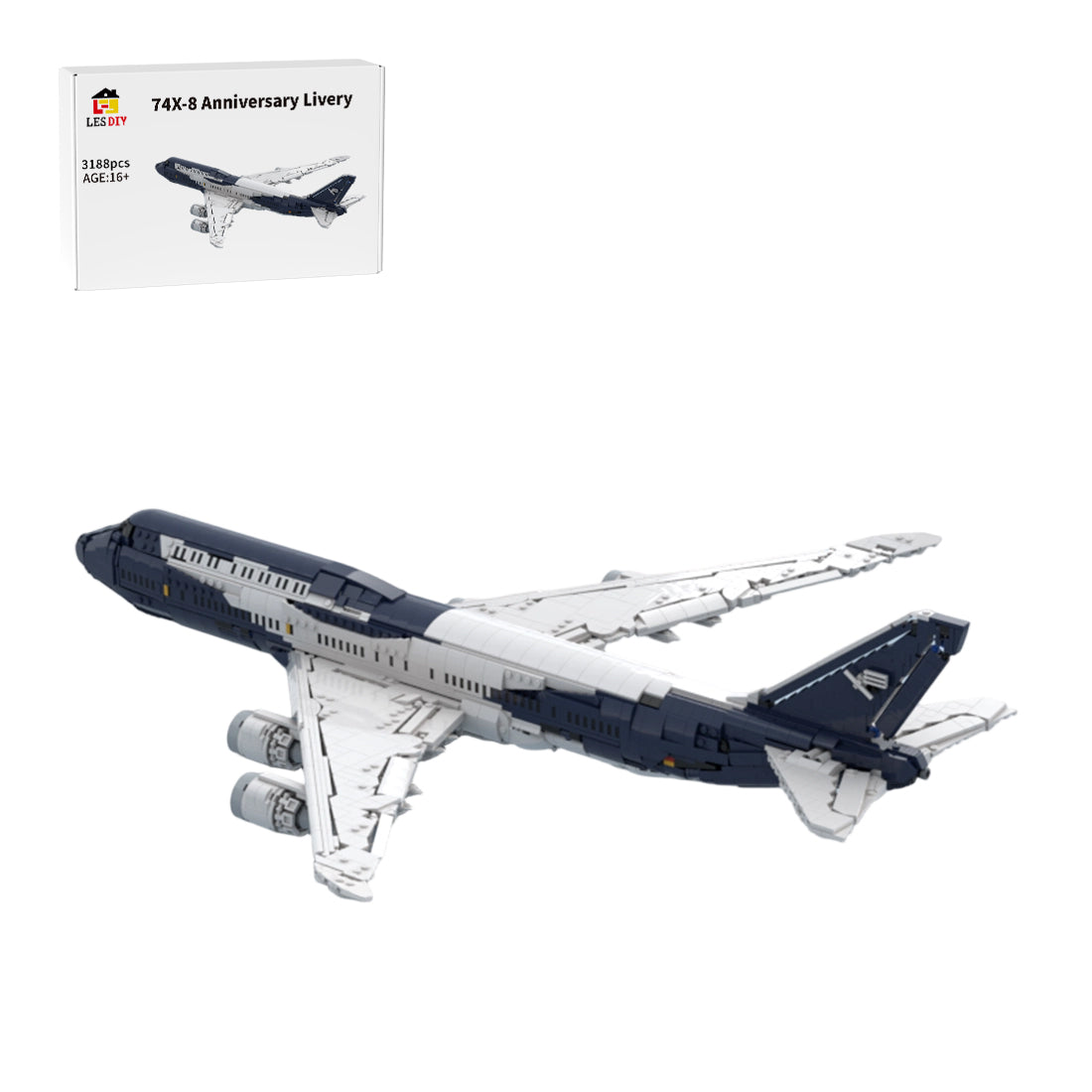 747-8I Lufthansa 100 Years Livery Airliner Building Blocks