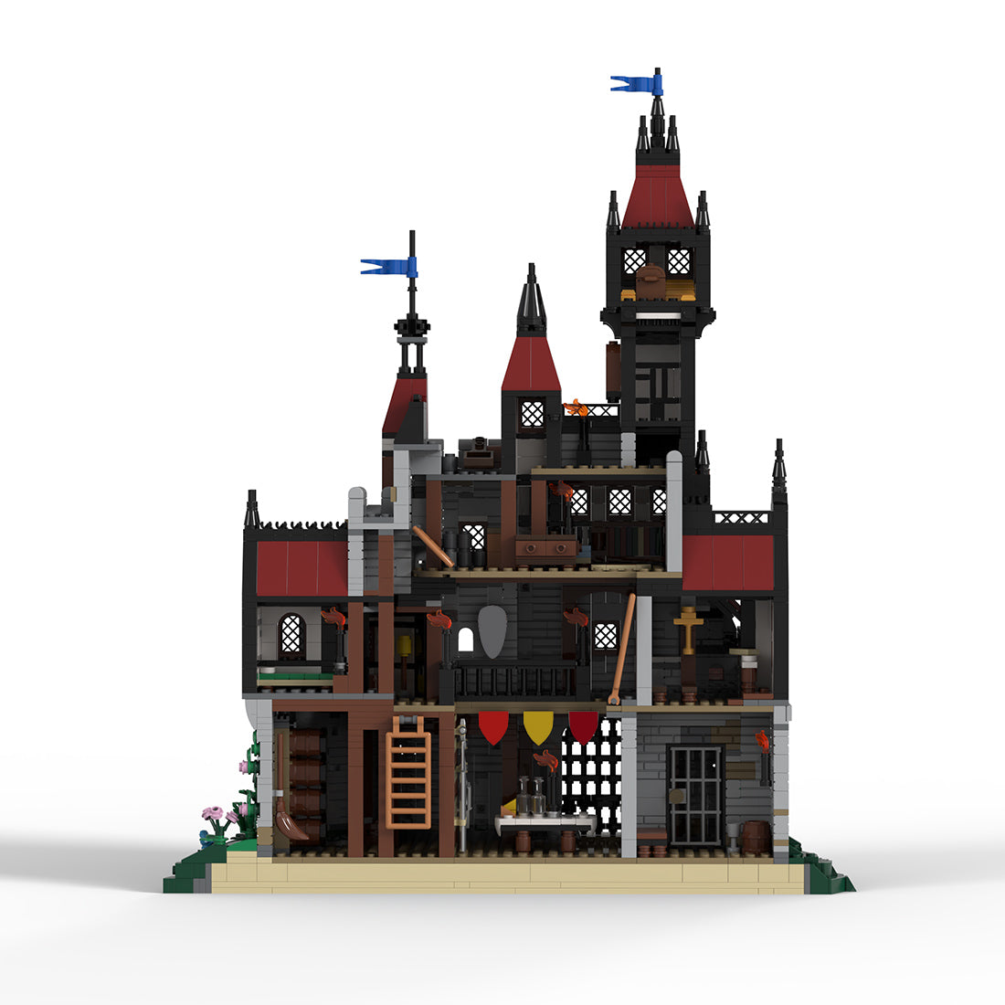 Crimson Fortress Medieval Castle Building Blocks
