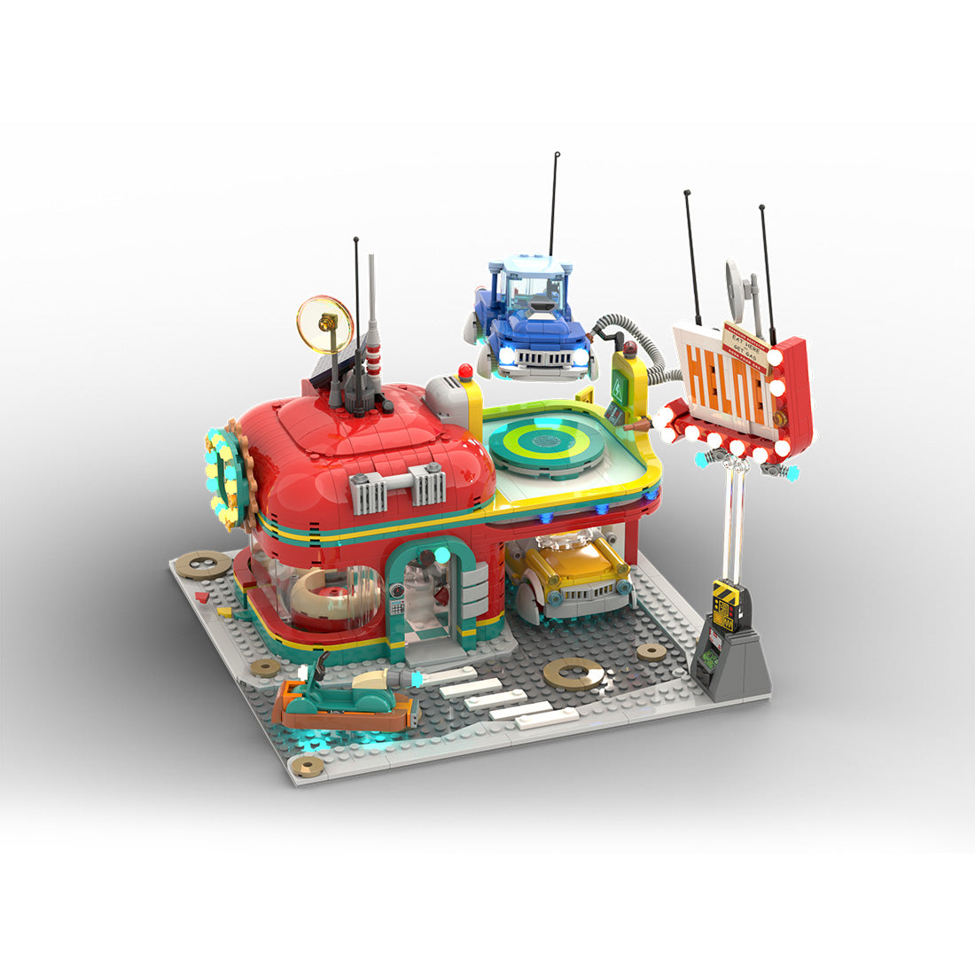 Space Helmet Roadside Diner Building Blocks