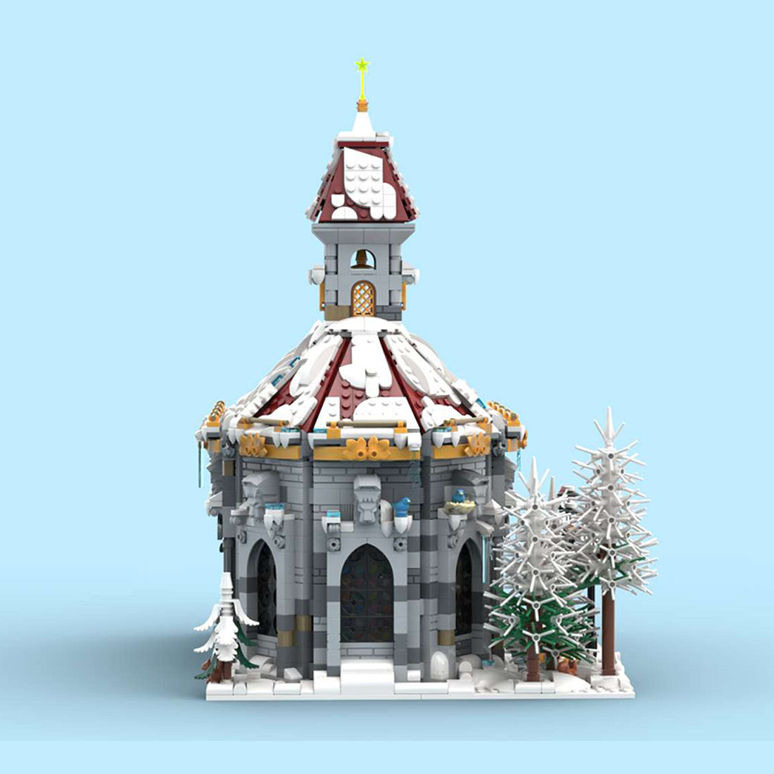 MOC-238564 Winter Village Cathedral Building Blocks