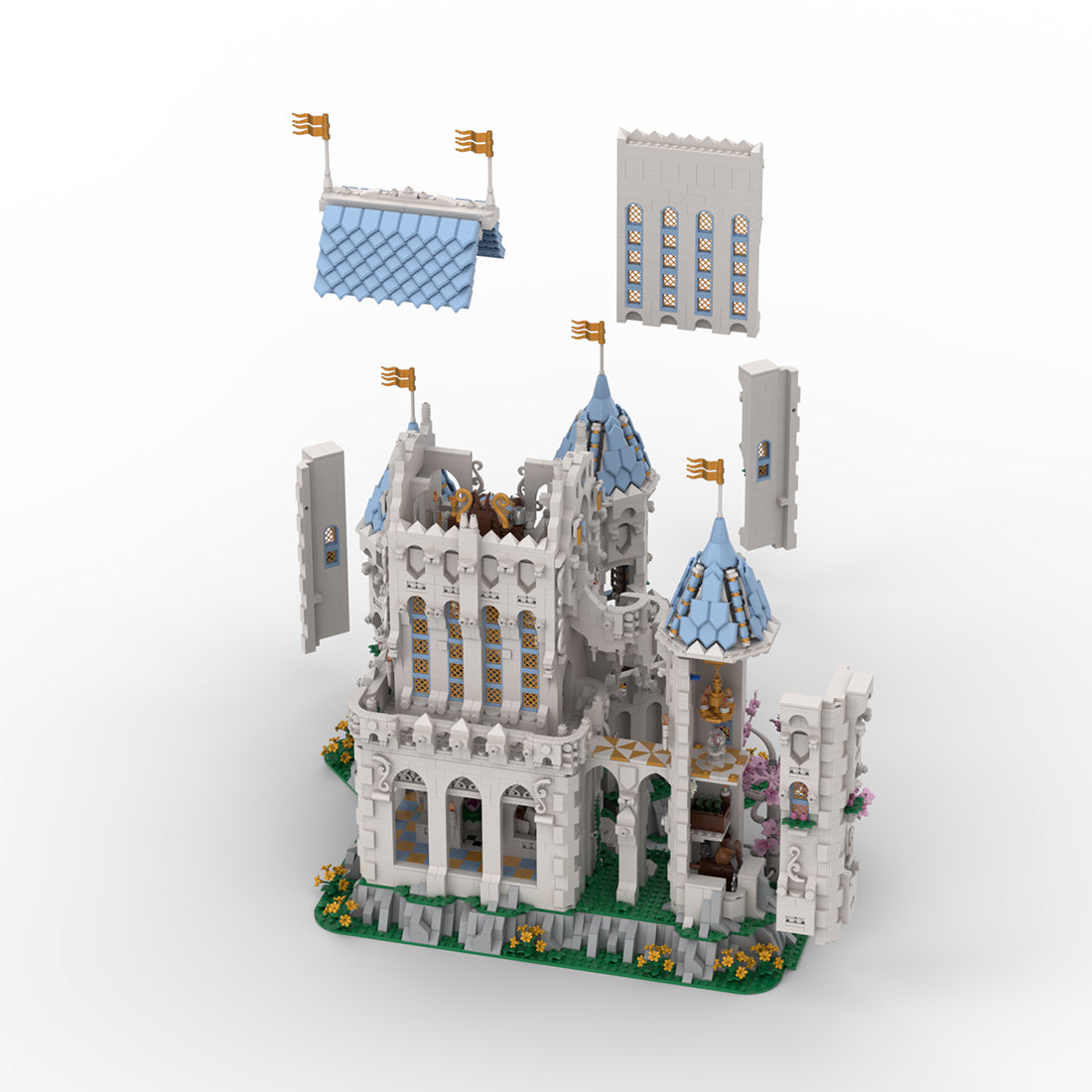 MOC-249372 Ivory Fantasy Castle Building Blocks