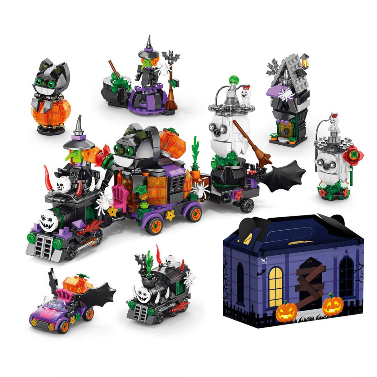6 - in - 1 Halloween Ghost Train Assembly Toy Building Blocks - LesDiy -