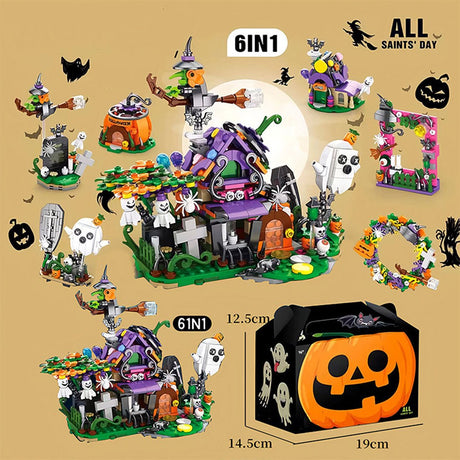 6 - in - 1 Halloween Haunted House Assembly Toy Building Blocks - LesDiy - Building Blocks