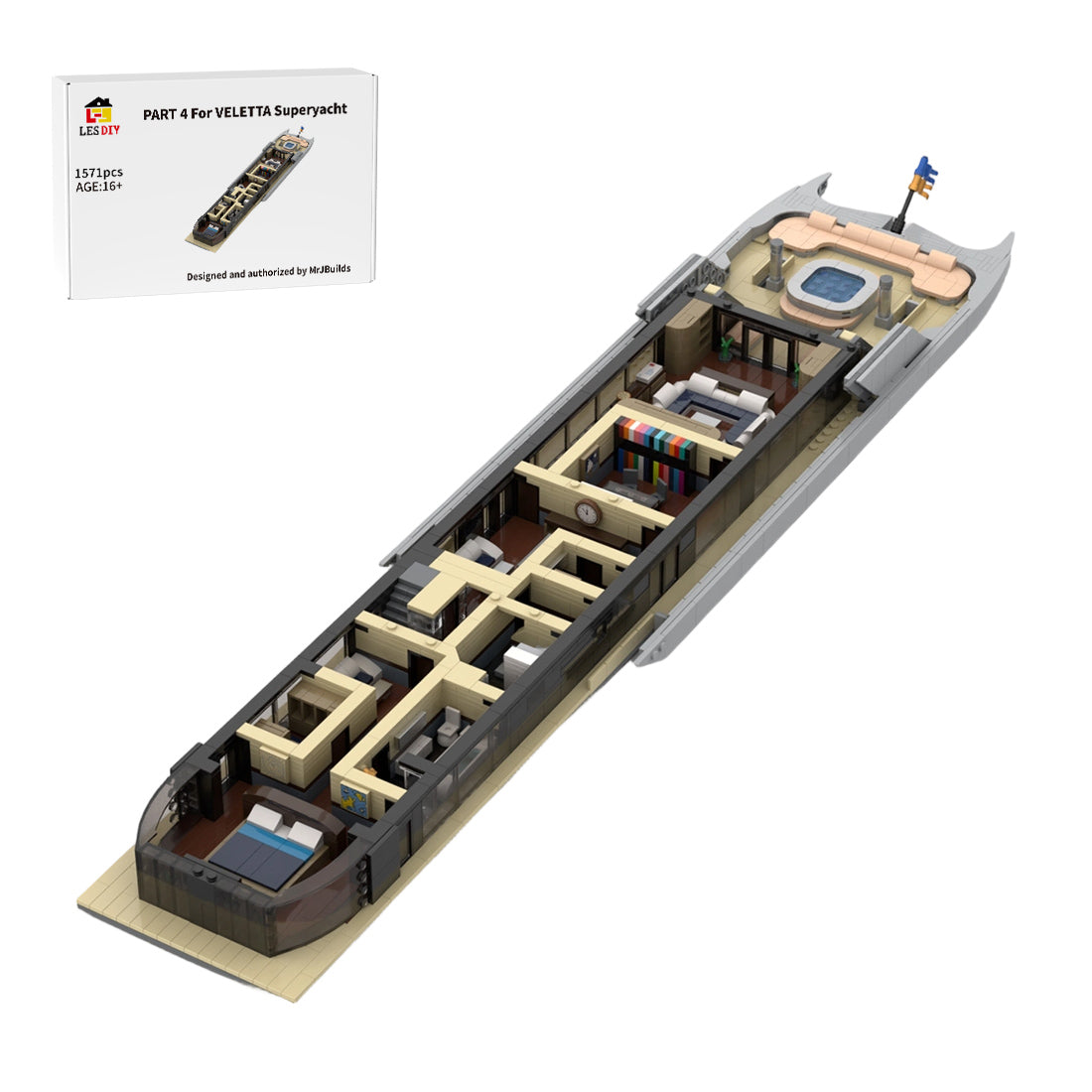 MOC-254412 120CM Modular Luxury Yacht IV Building Blocks