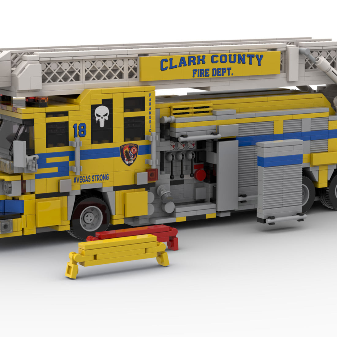 MOC-252194 2015 Pierce Quantum Tower Ladder Fire Truck Clark County FD Building Blocks