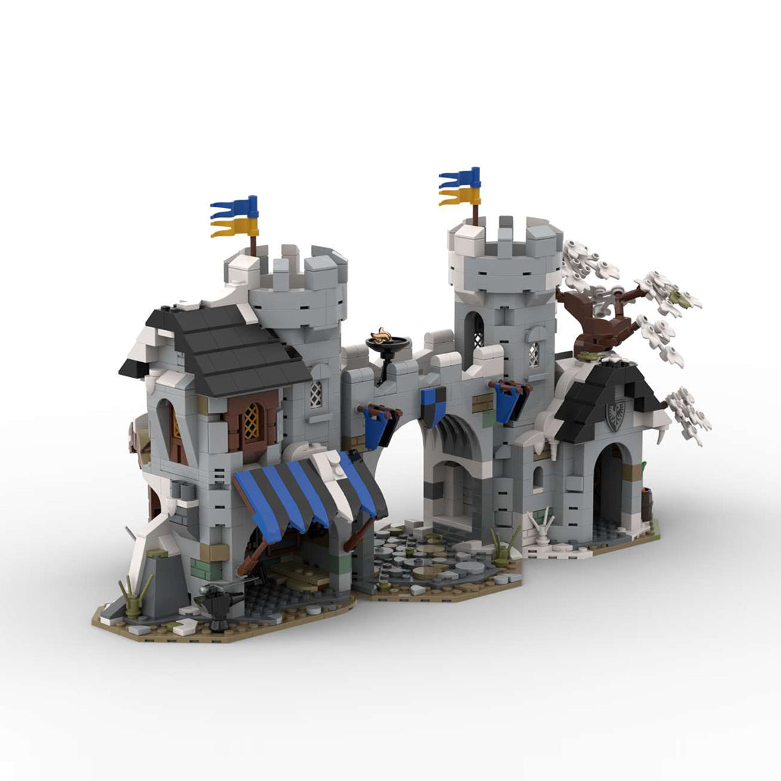 MOC-237647 Medieval Twin Tower City Gate Building Blocks