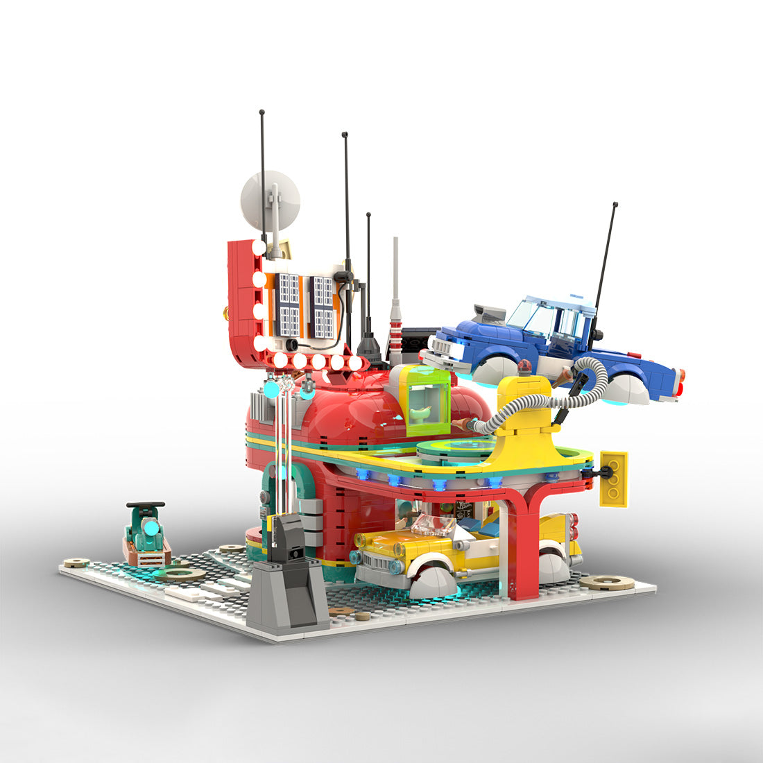 Space Helmet Roadside Diner Building Blocks