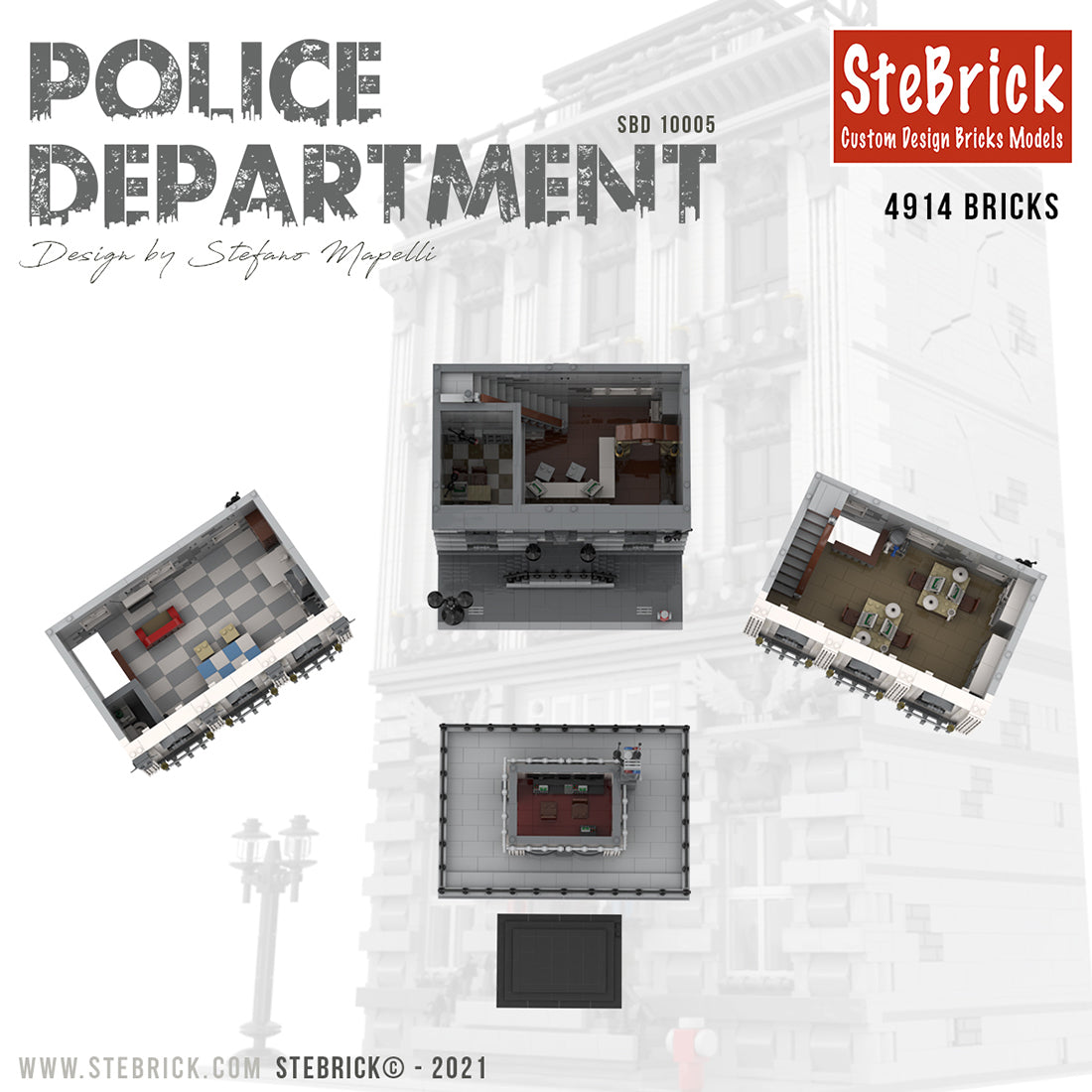 MOC-4652 Large-scale Police Department Building Blocks