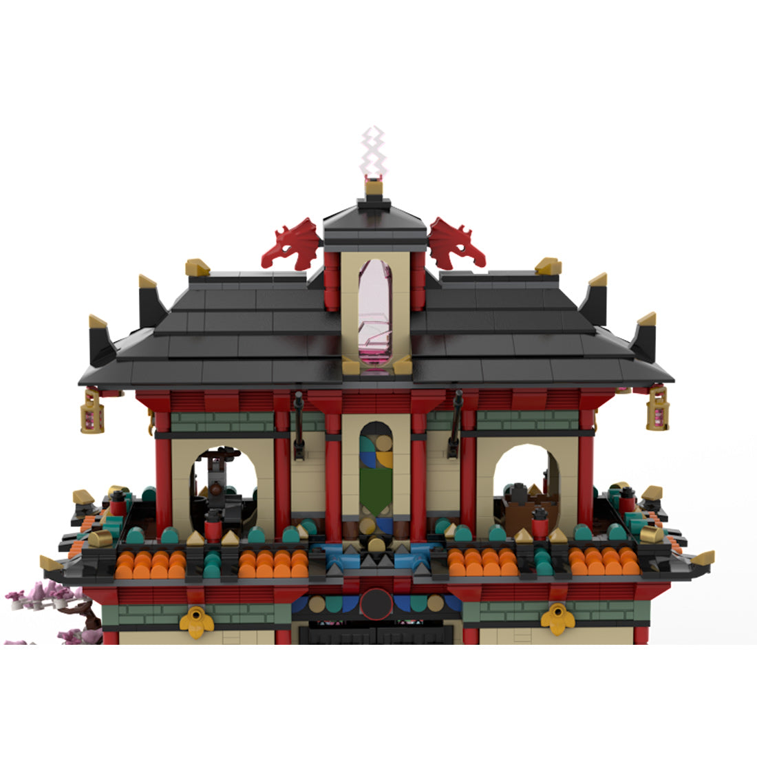 MOC-124852 East Asian Ancient Shrine Tower Building Blocks