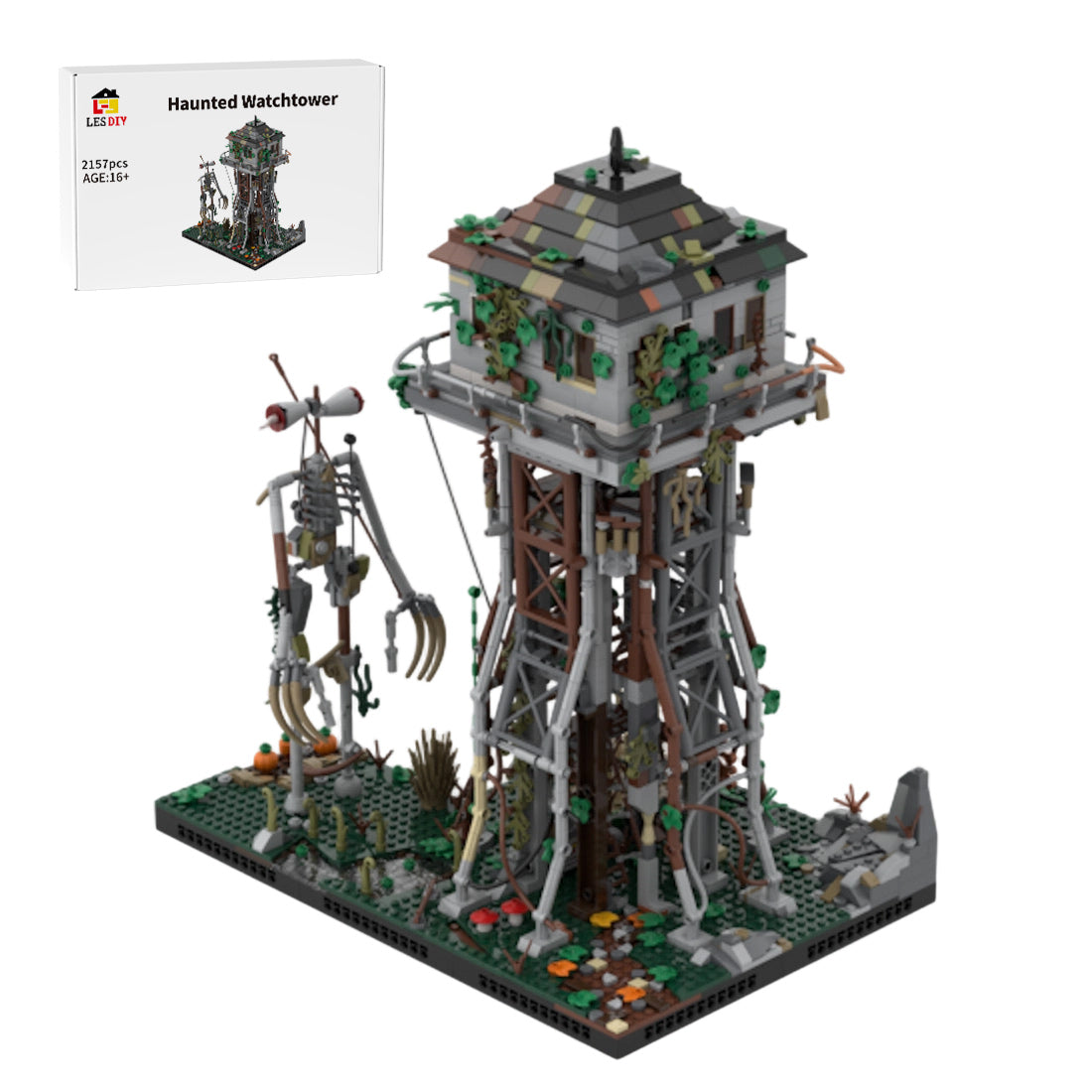 MOC-122044 Abandoned Watchtower Halloween Building Blocks