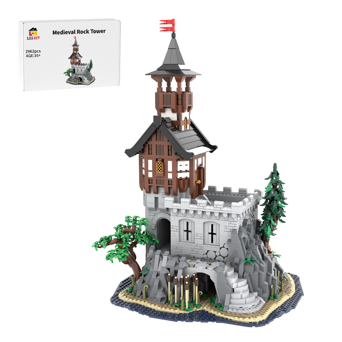MOC-227229 Medieval Rock Tower Building Blocks