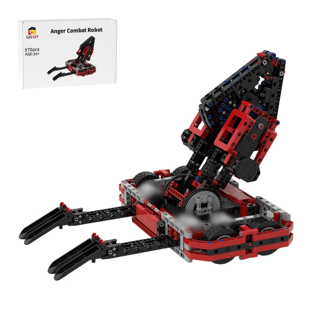 Forklift Loader with Movable Fork Arms Building Blocks