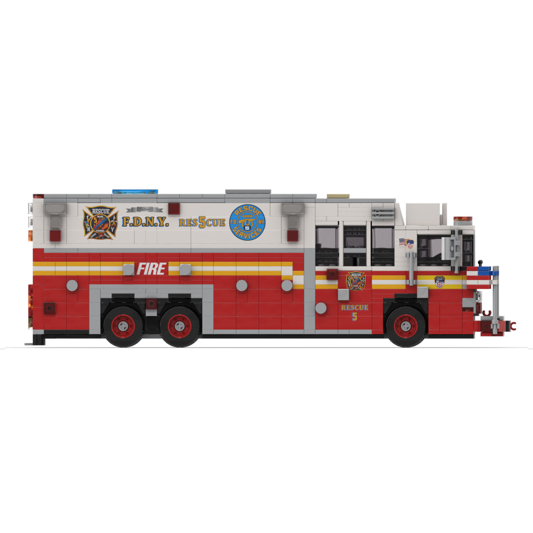 MOC-277134 1996 HME 1871 Saulsbury FDNY Rescue 5 Heavy Rescue Truck Building Blocks
