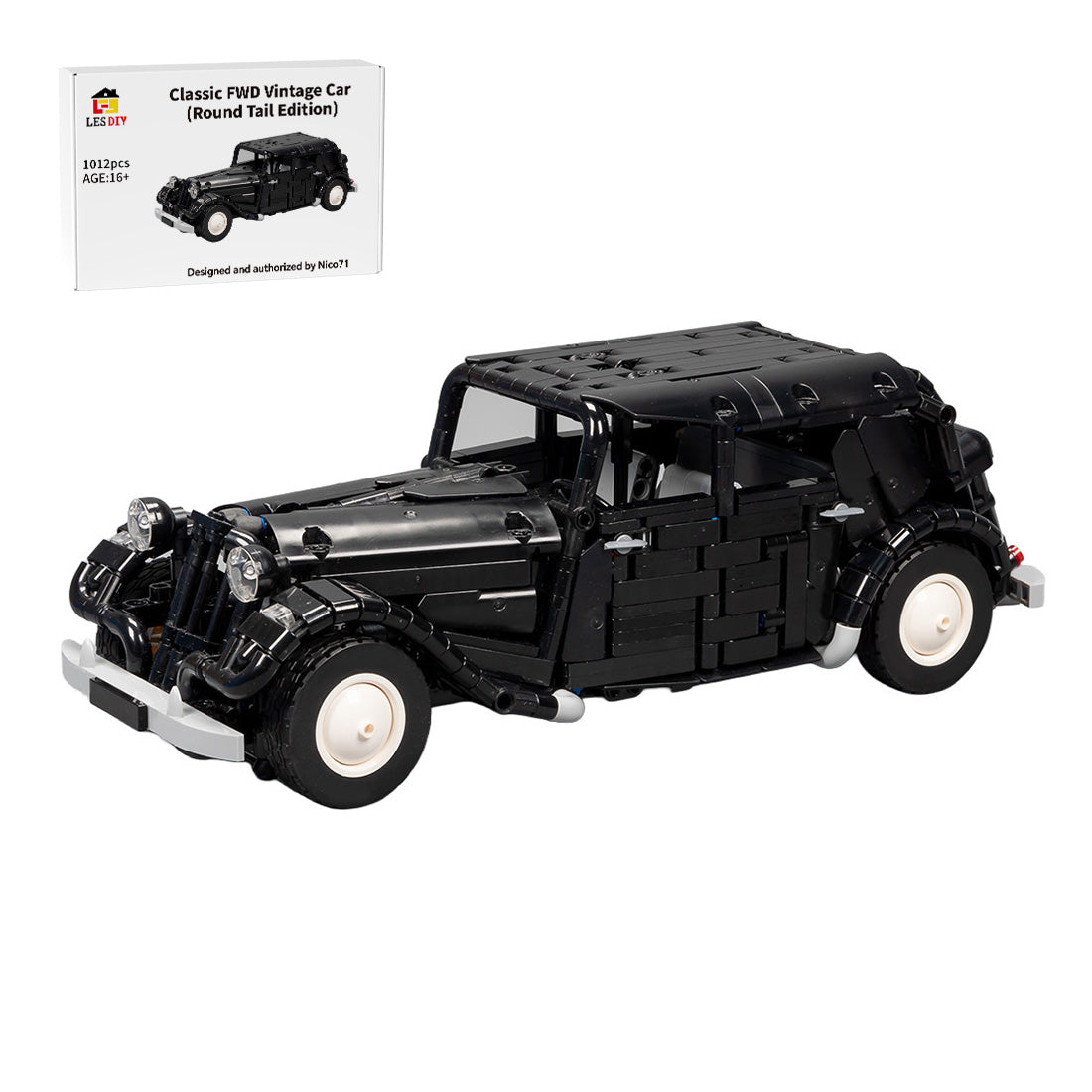 MOC-149659 Citroen Traction Avant Rounded Trunk 1:15 Scale Building Blocks