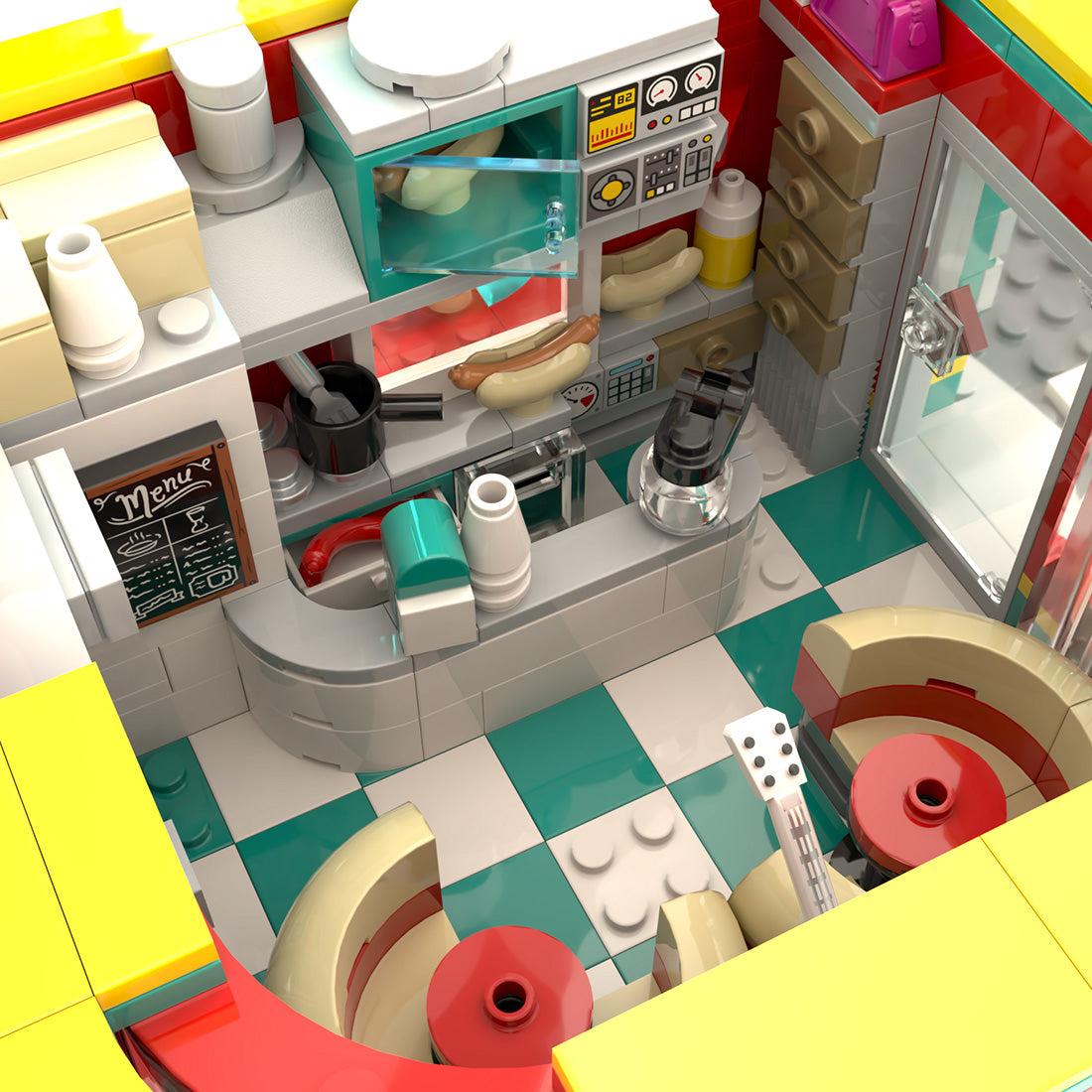 Space Helmet Roadside Diner Building Blocks