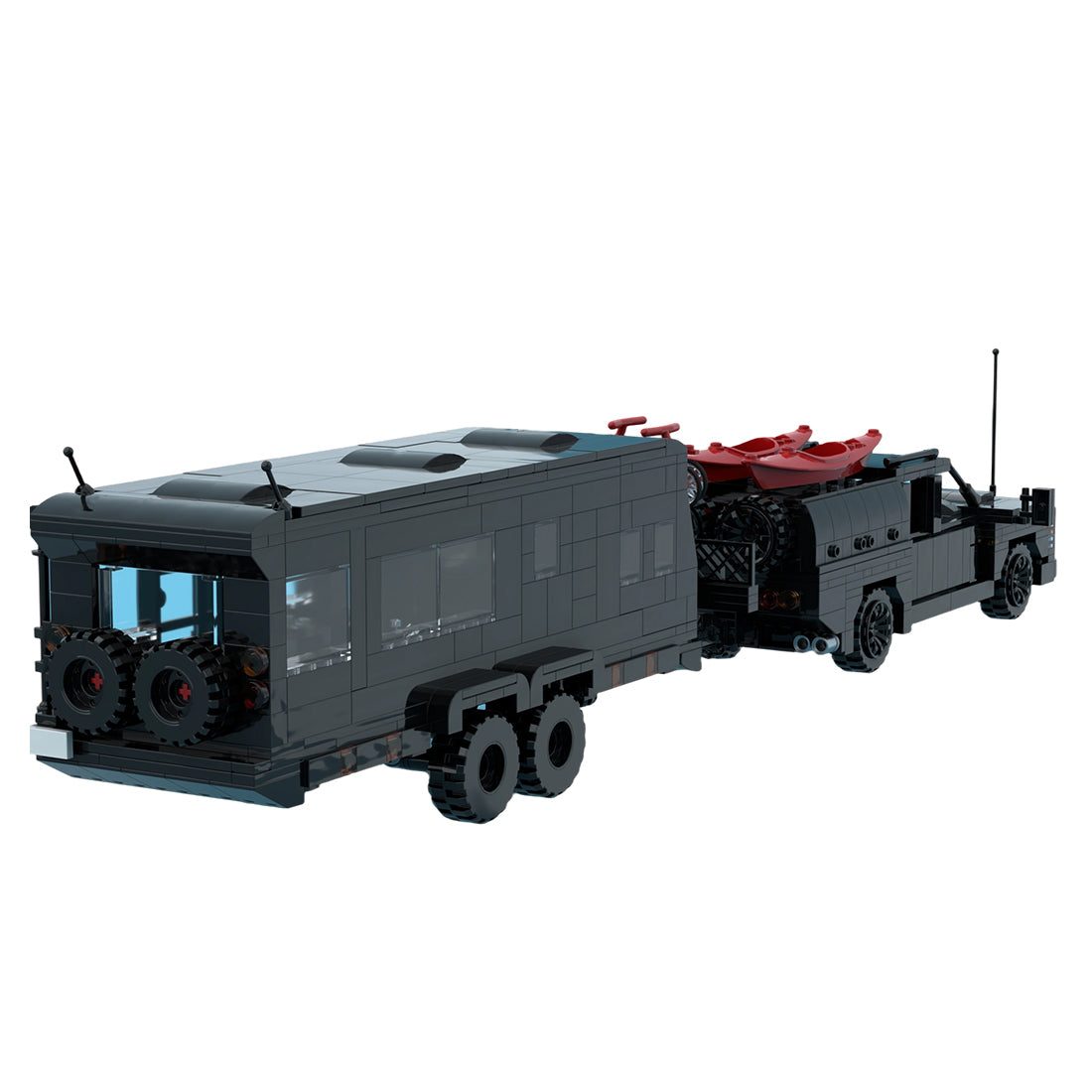 MOC-256628 Revive Caravans Bushtamer MK2 + Dino Motors T-rex Super Duty Facelift Building Blocks