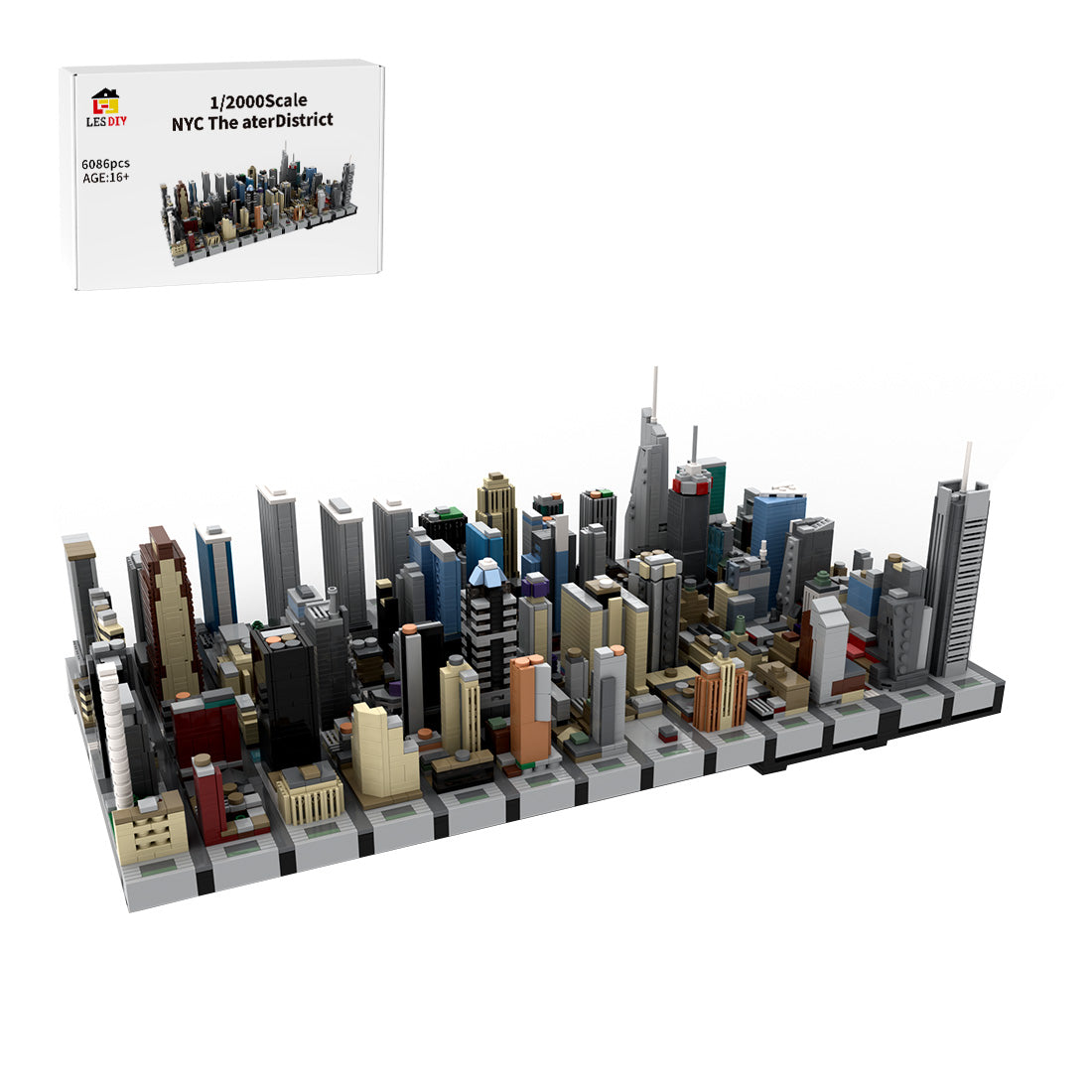 MOC-231668 1/800 Scale New York Midtown Broadway Theatre District Building Blocks