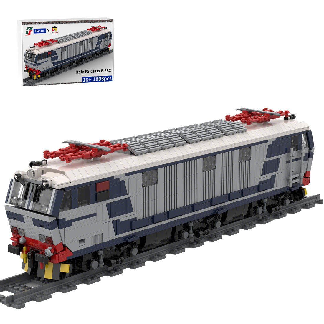 Italy Electric Locomotive E.632 Train Building Blocks
