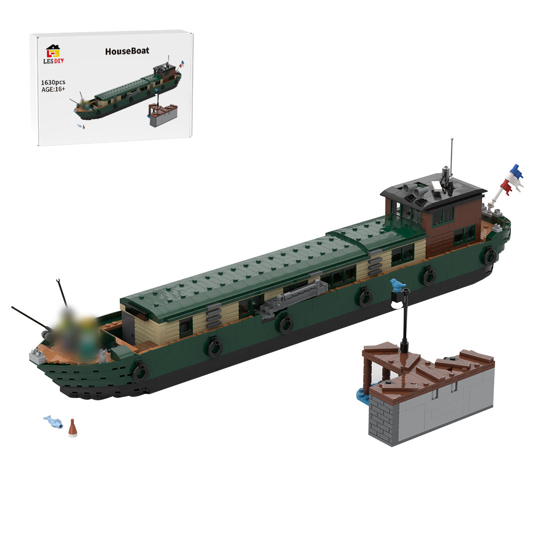 Classic European Canal Houseboat MOC Building Blocks